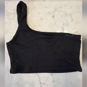 Fashion Nova Black One-Shoulder Top